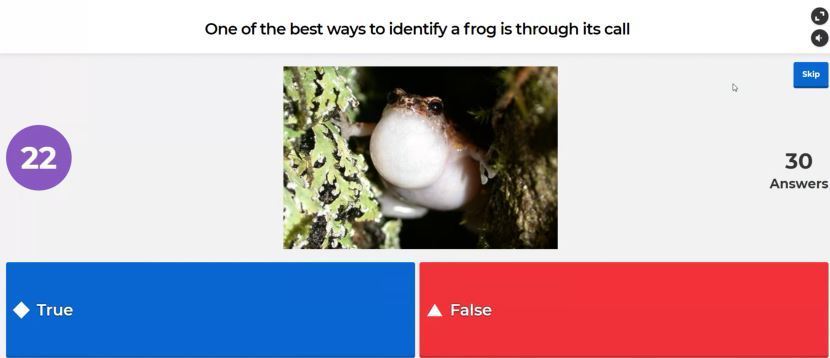 Image of Kahoot game with question 