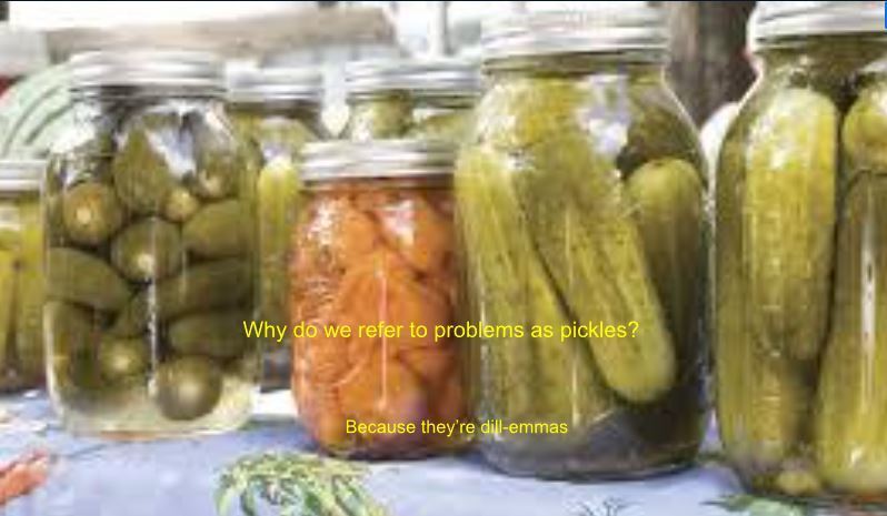 Images of jarred pickled items.