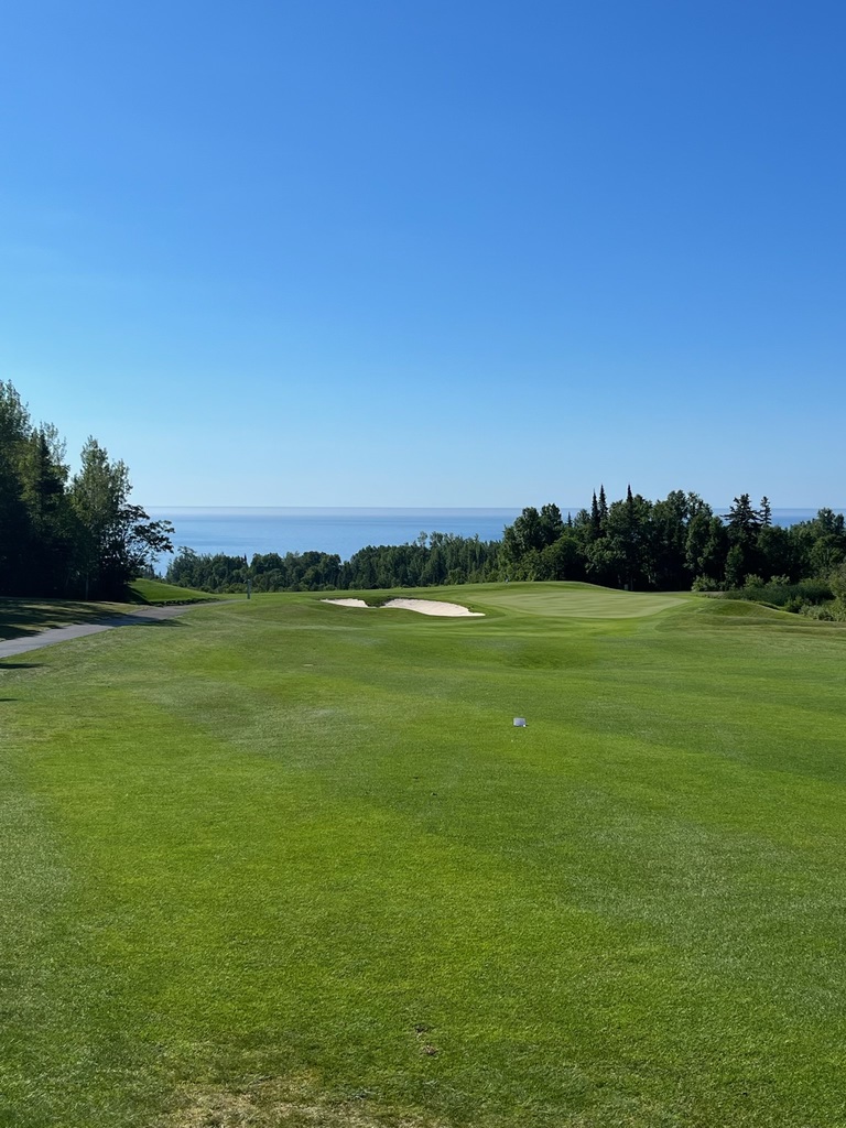 golf course over lake superior