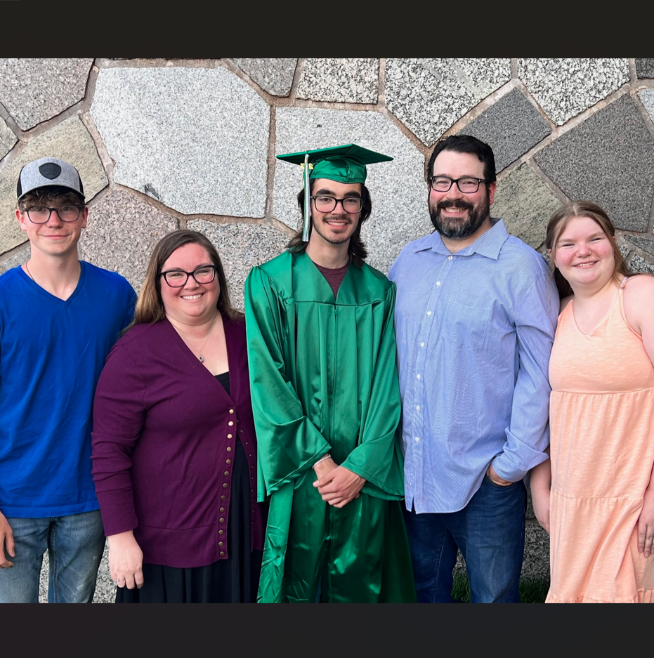 Pictured from left to right: Ian, Jody, Kaleb, Jake and Allison
