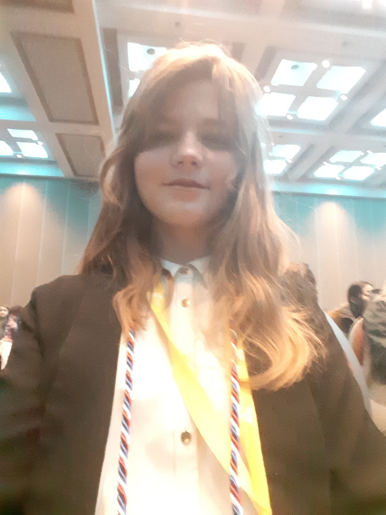 Student wearing ropes from Youth in Government